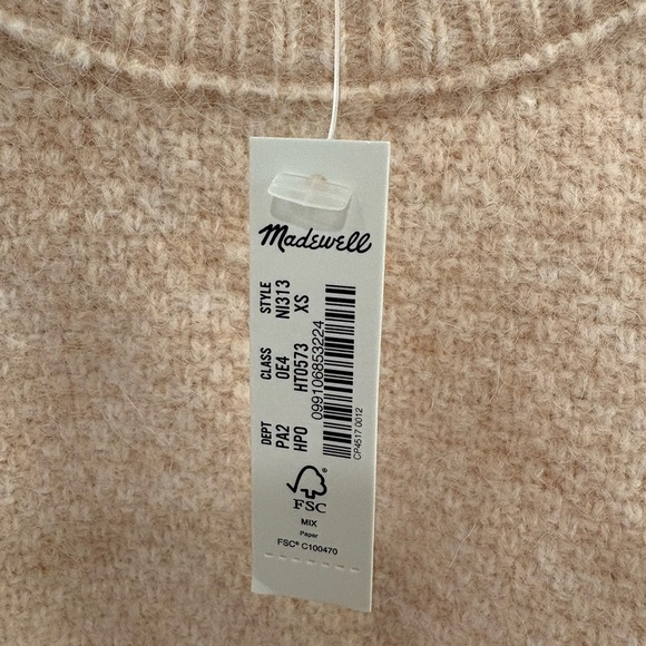 Madewell Wool Alpaca Cable Havener Pullover Sweater in Heather Powder Size XS - Picture 5 of 14